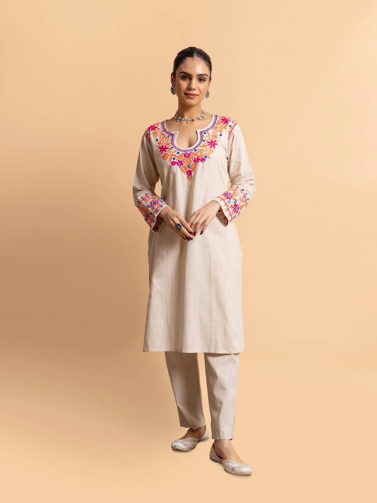 Saba Chikankari in Cotton Kurta Set