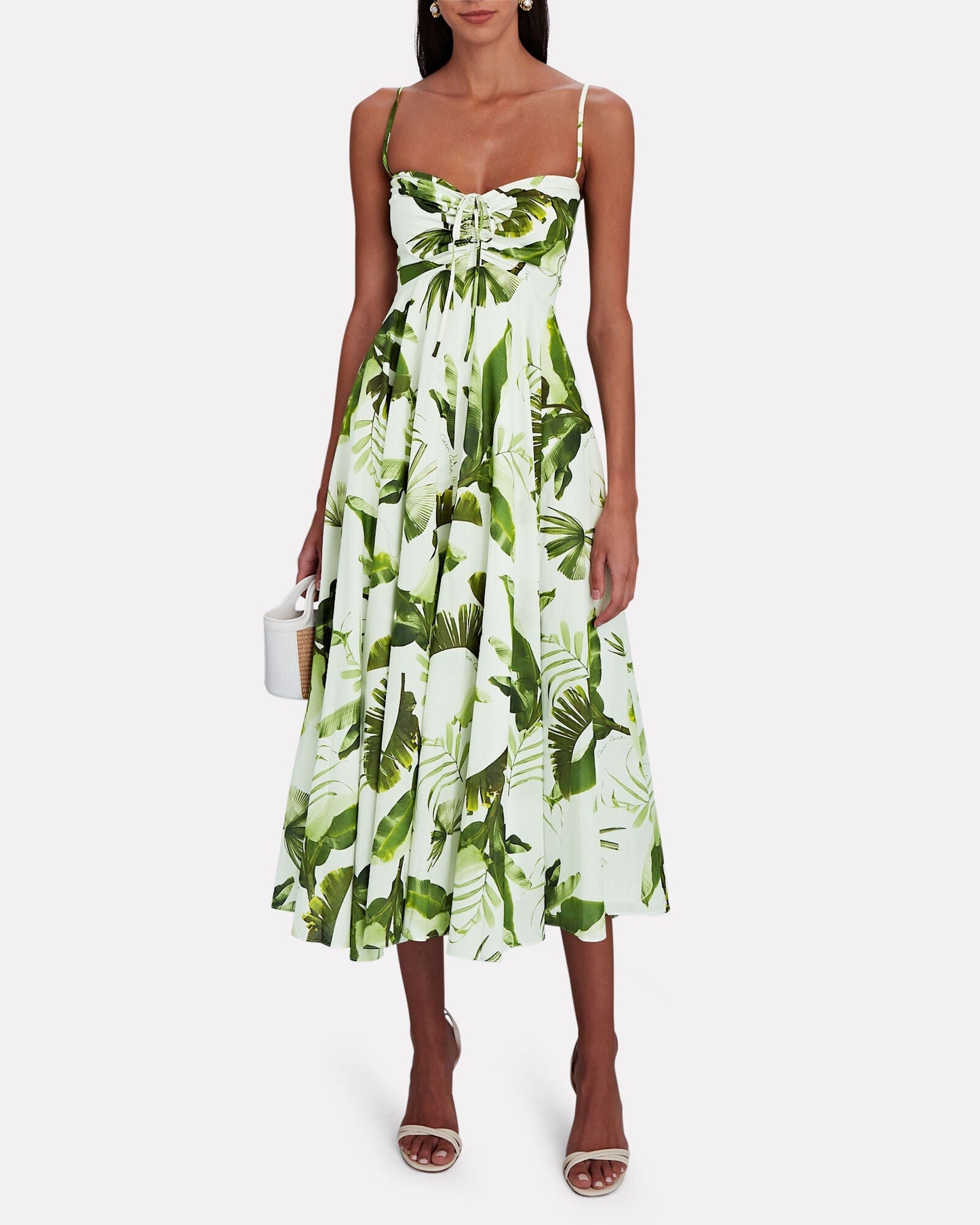 Maidstone Tropical Jungle Poplin Midi Dress