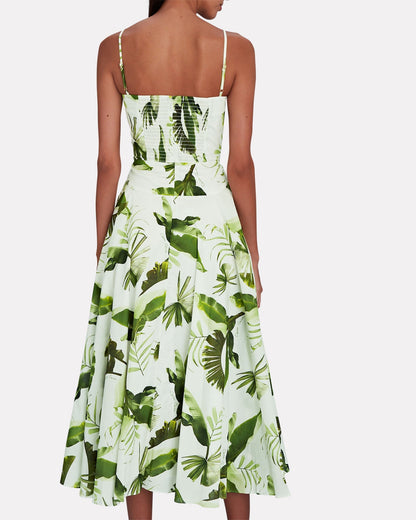 Maidstone Tropical Jungle Poplin Midi Dress