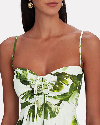 Maidstone Tropical Jungle Poplin Midi Dress