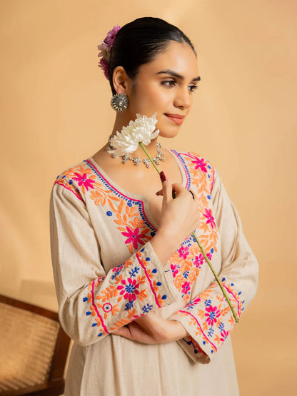 Saba Chikankari in Cotton Kurta Set