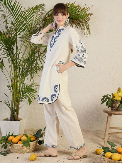 Embroidered Tunic With Trouser Co-Ords