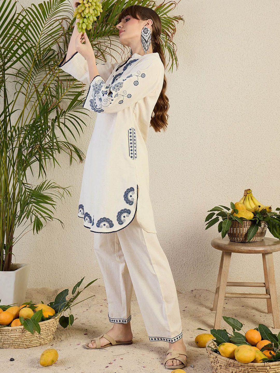 Embroidered Tunic With Trouser Co-Ords