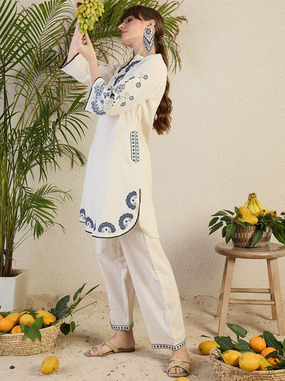Embroidered Tunic With Trouser Co-Ords