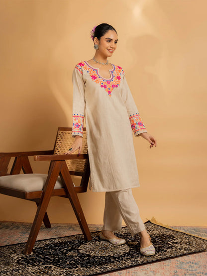 Saba Chikankari in Cotton Kurta Set
