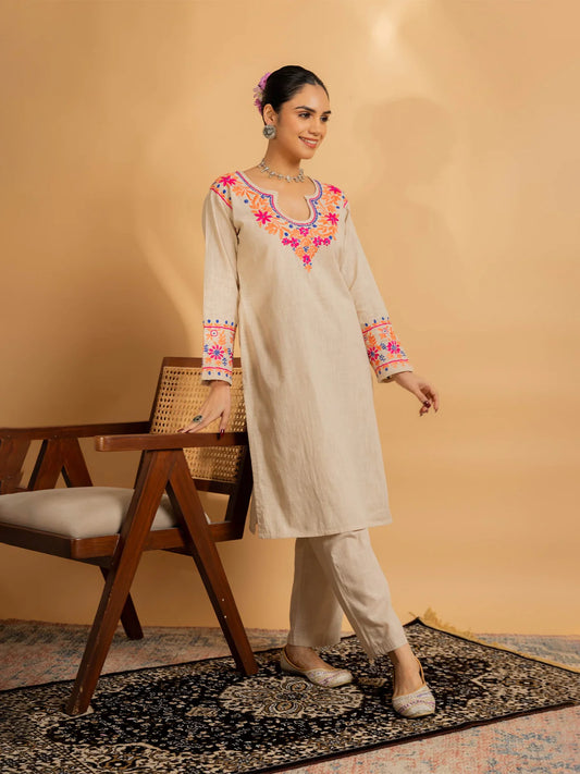 Saba Chikankari in Cotton Kurta Set