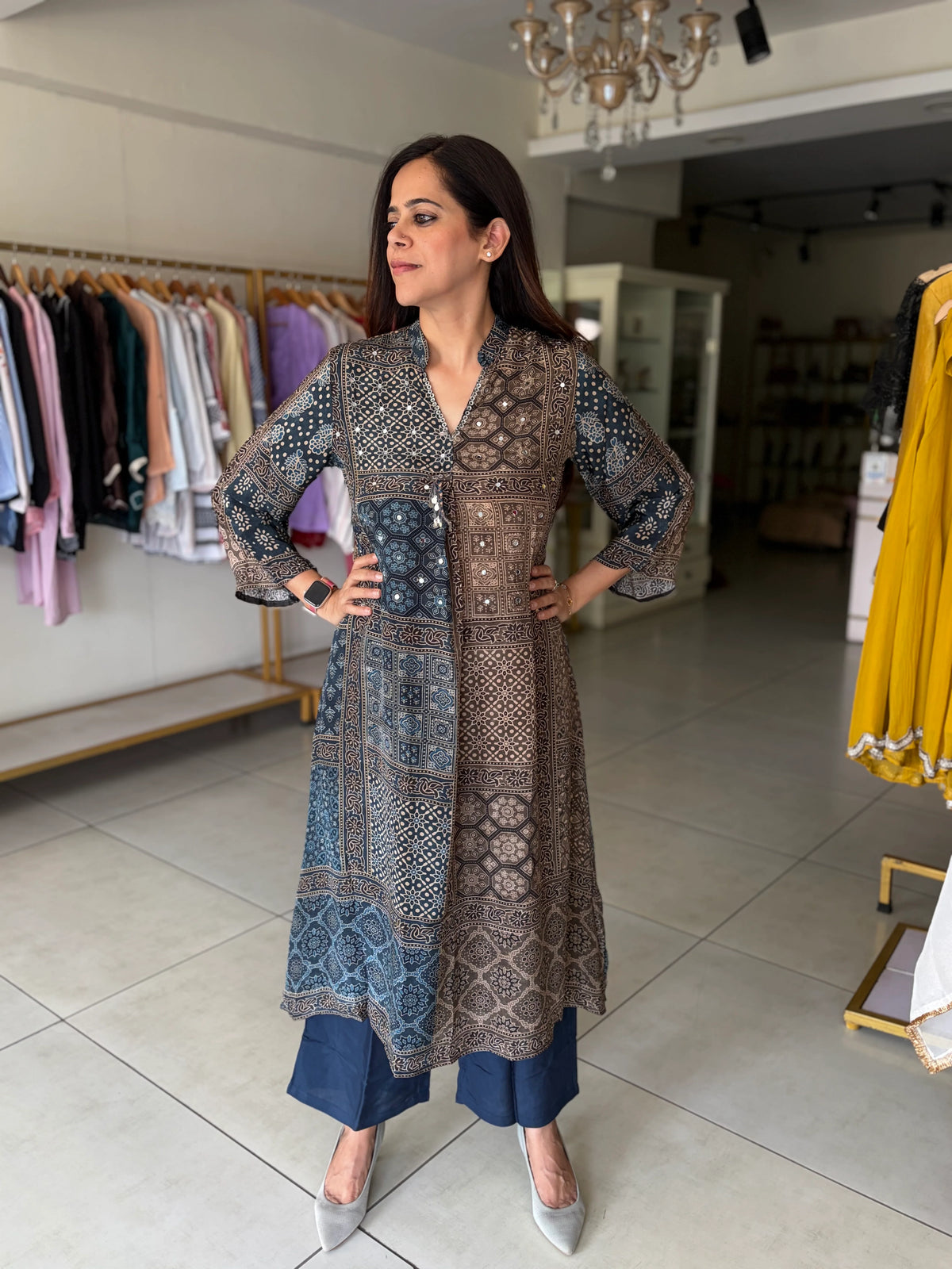 Silk Ajrak Print Coord Set
