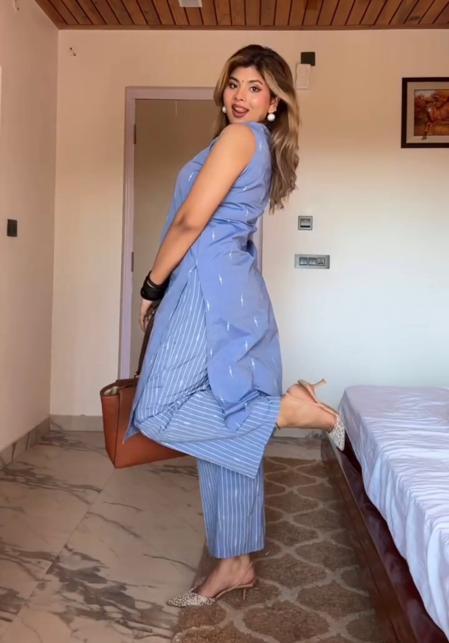 A-line Cotton kurta Set