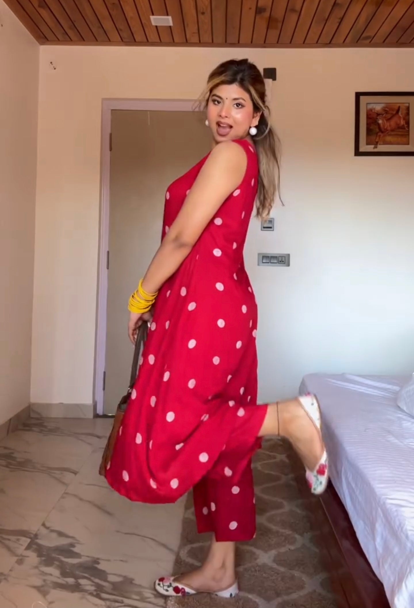 A-line Cotton kurta Set