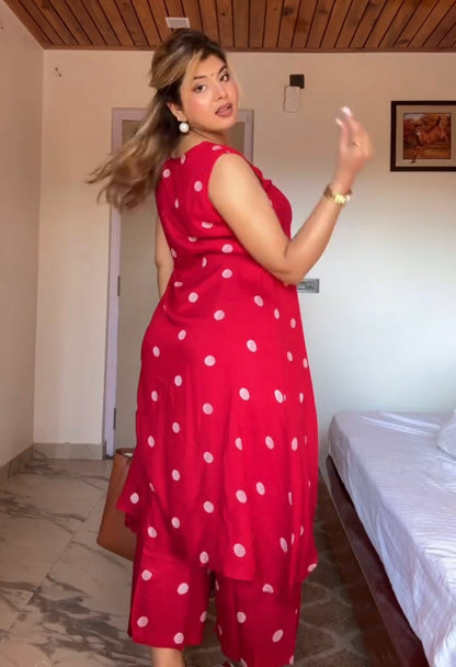 A-line Cotton kurta Set