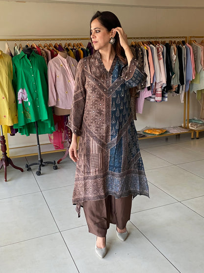 Silk Ajrak Print Coord Set