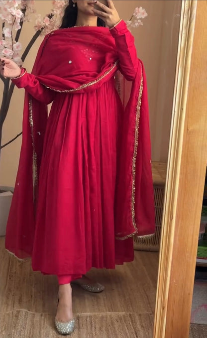 Plaredrani Pink Hand Work Anarkali Set